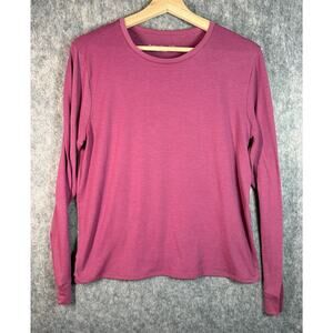 Outdoor Voices Womens Lightweight Basic Long Sleeve Pink Shirt - Large